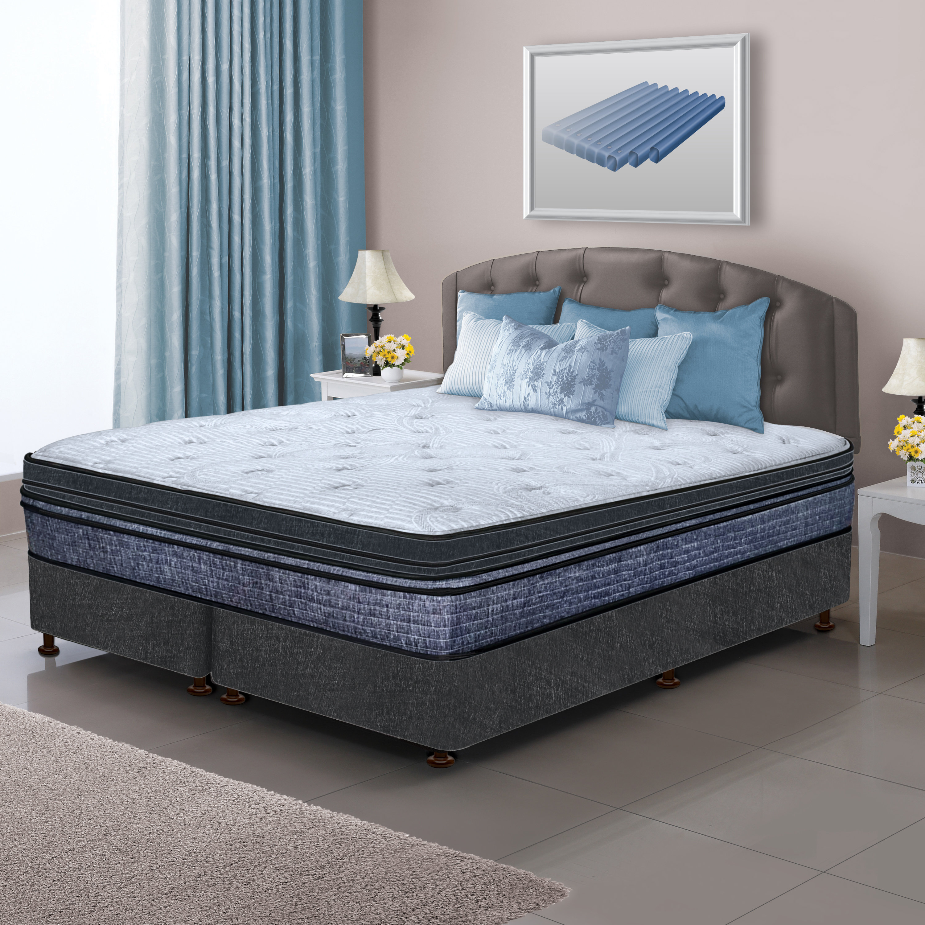 White Noise 28'' SemiWaveless Shallow Fill SoftSide Waterbed Mattress