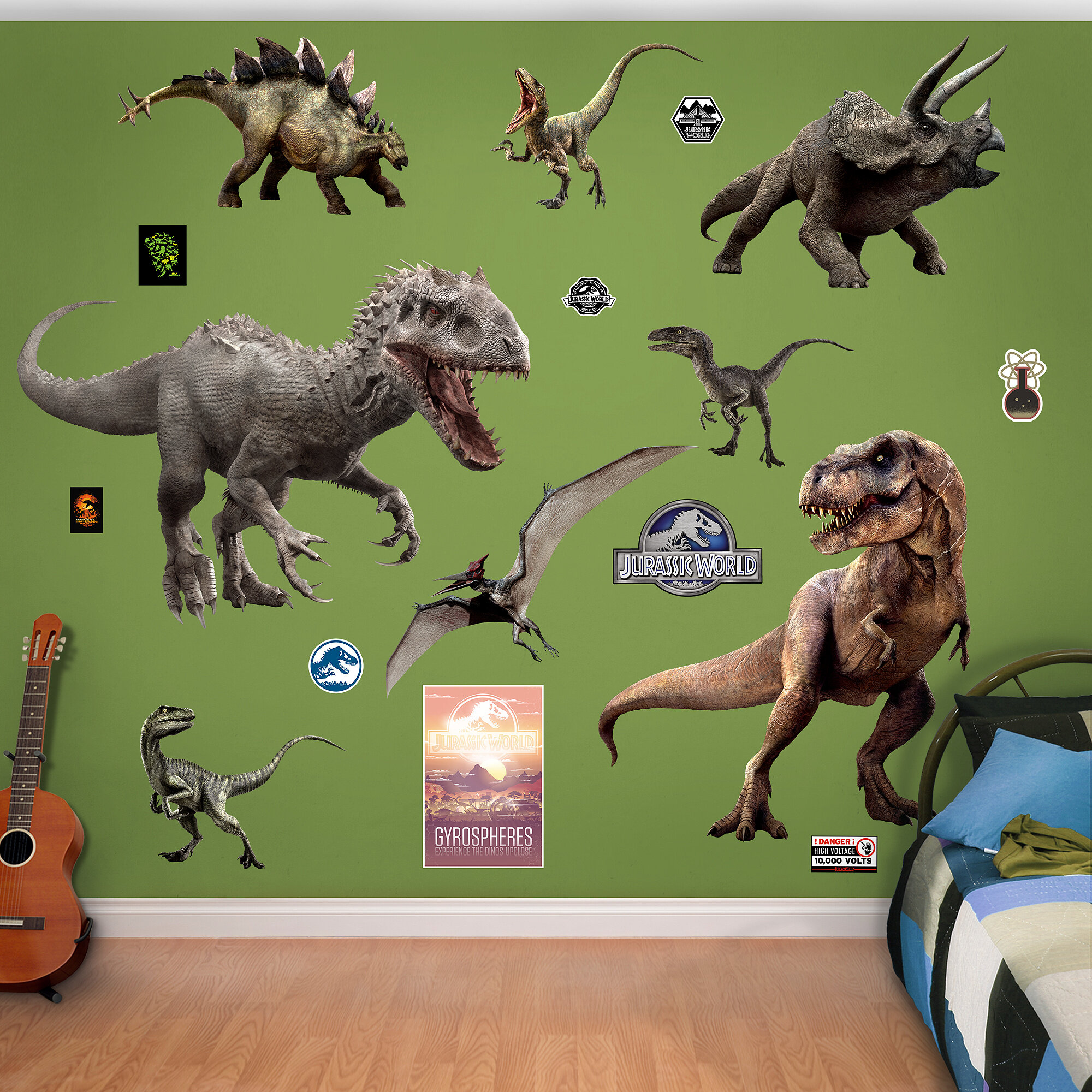 20 x Dinosaur Stickers Self Adhesive Vinyl Stick Dino Jurassic Reward C387
