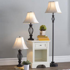 Gambier 3 Piece Table and Floor Lamp Set