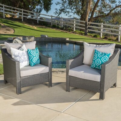 Sol 72 Outdoor Portola Patio Chair With Cushion Color Light Gray