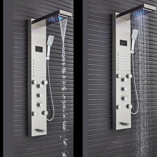 Corner SHOWER BACK WALL REAR PANEL SHOWER ALUMINIUM TILE REPLACEMENT chantara Waterfall