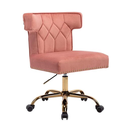 Everly Quinn Velvet Office Chair Swivel Home Desk Chair ...