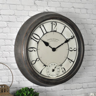Outdoor Clocks You Ll Love Wayfair Isle Patina 14 5 Wall Clock