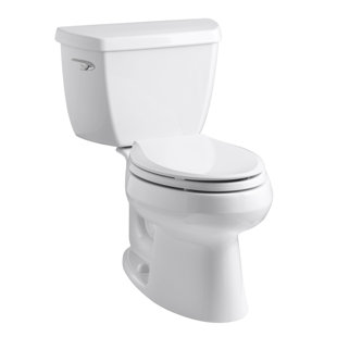 Go to store & view more images Kohler Wellworth Classic Two-Piece Elongated 1.28 GPF Toilet with Class Five Flush Technology and Left-Hand Trip Lever