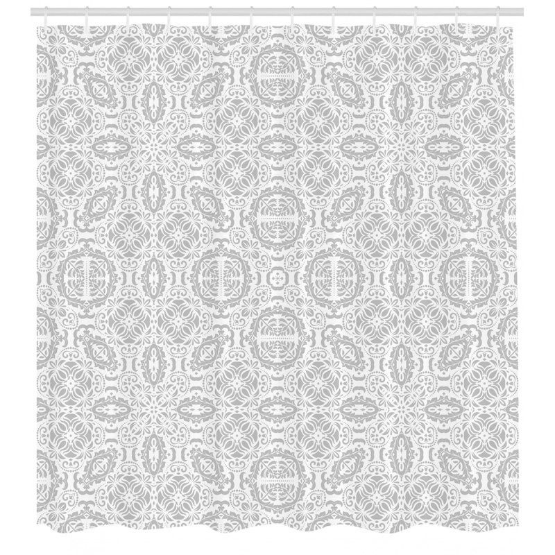 East Urban Home Lace Victorian Damask Antique Baroque Design With Oriental Effects Renaissance Art Shower Curtain Set Wayfair