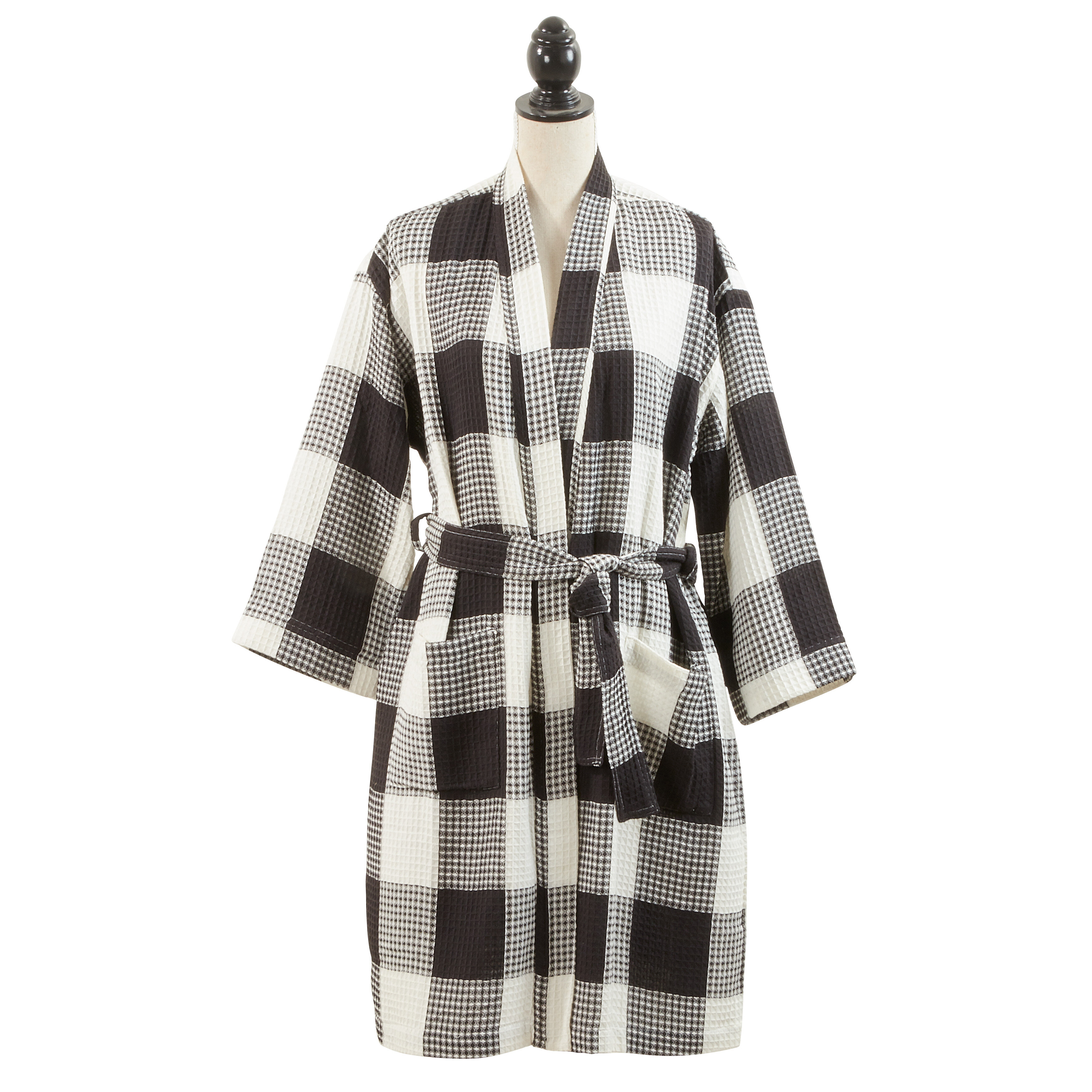 Saro Birmingham 100% Cotton Waffle Above Knee Bathrobe | Wayfair