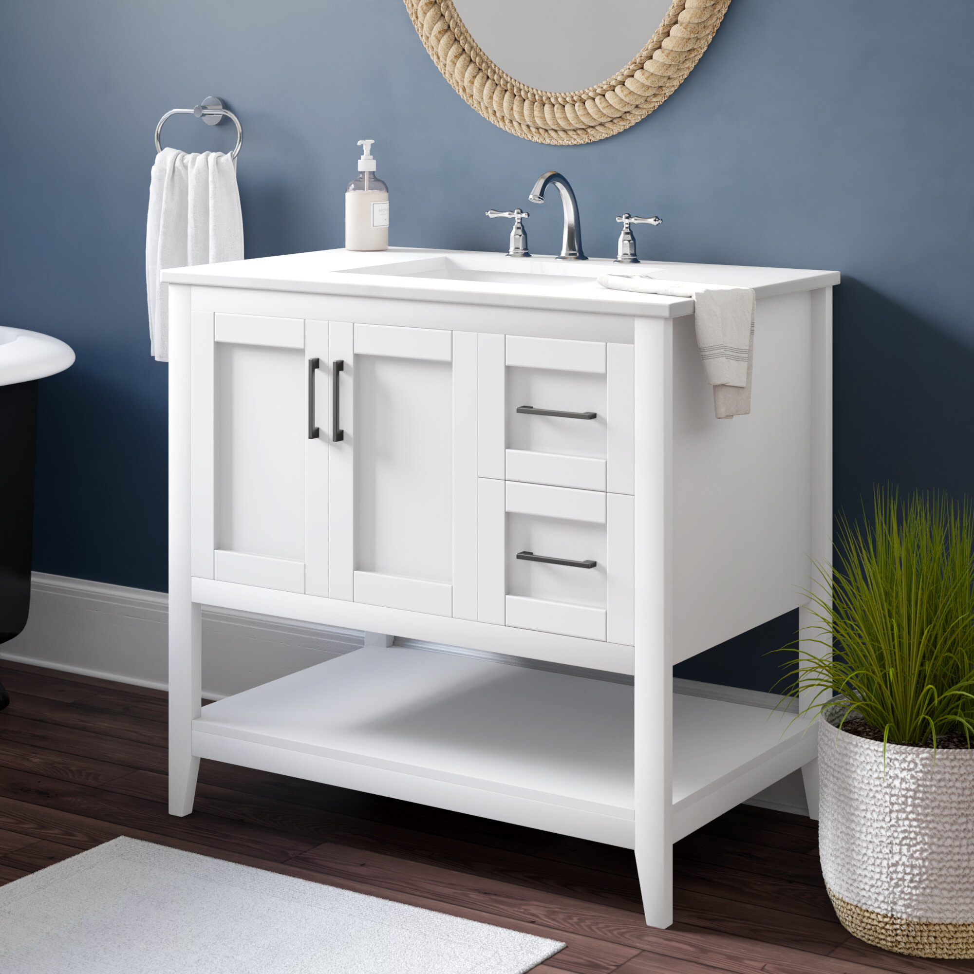 Sand & Stable Trieste 36'' Free-standing Single Bathroom Vanity with ...