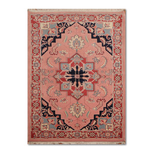 Navy And Pink Persian Rug Wayfair One Of A Kind Elder Traditional Persian Hand Knotted 5 11 X 9 3 Wool Pink Navy Blue Area Rug
