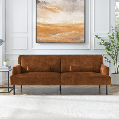 SOFA Wooster V2 3Seater Everly Quinn Fabric Caramel Velvet