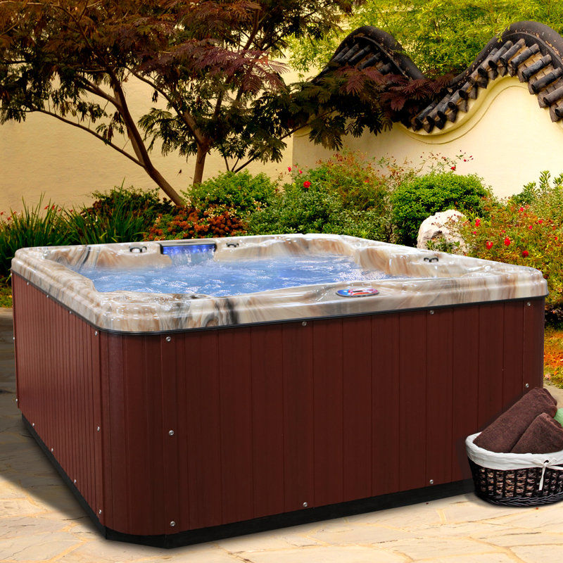 5-Person 30-Jet Spa with Backlit LED Waterfall