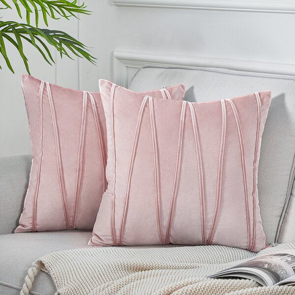 Cushion Covers Throw Pillow Cases Stripe Button Linen Cotton Bed Sofa Home Solid 