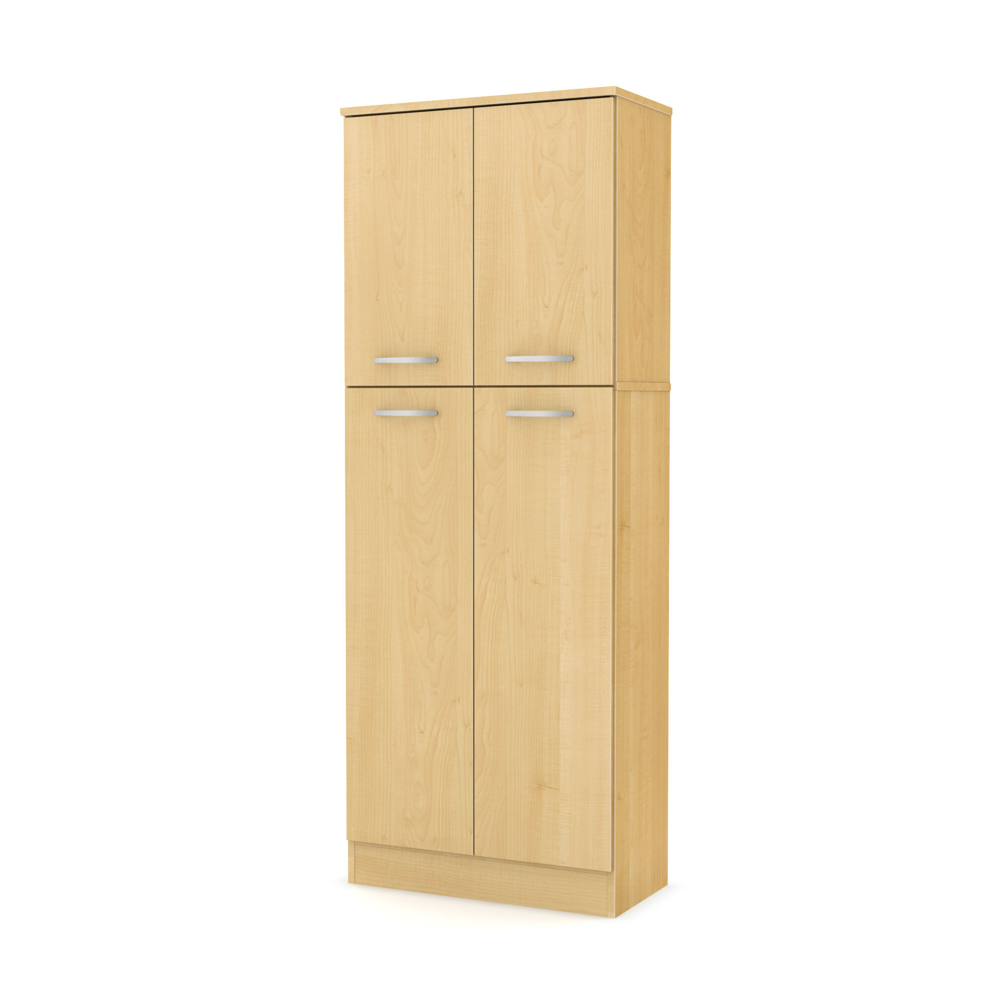 Natural Maple South Shore Smart Basics 4-Door Storage Pantry