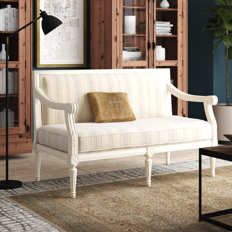 Striped French farmhouse Settee loveseat.