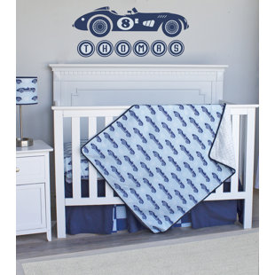 vintage car crib bedding