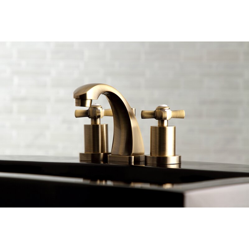 Kingston Brass Millennium Widespread Bathroom Faucet With Drain