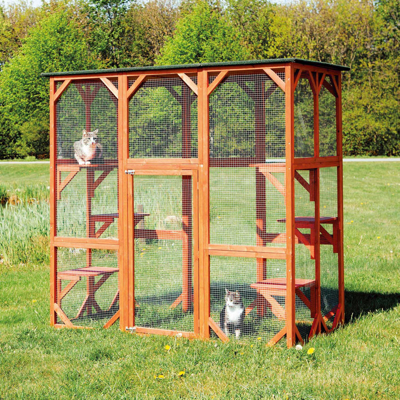 Tucker Murphy Pet Lowery Outdoor Cat House With Door Reviews Wayfair