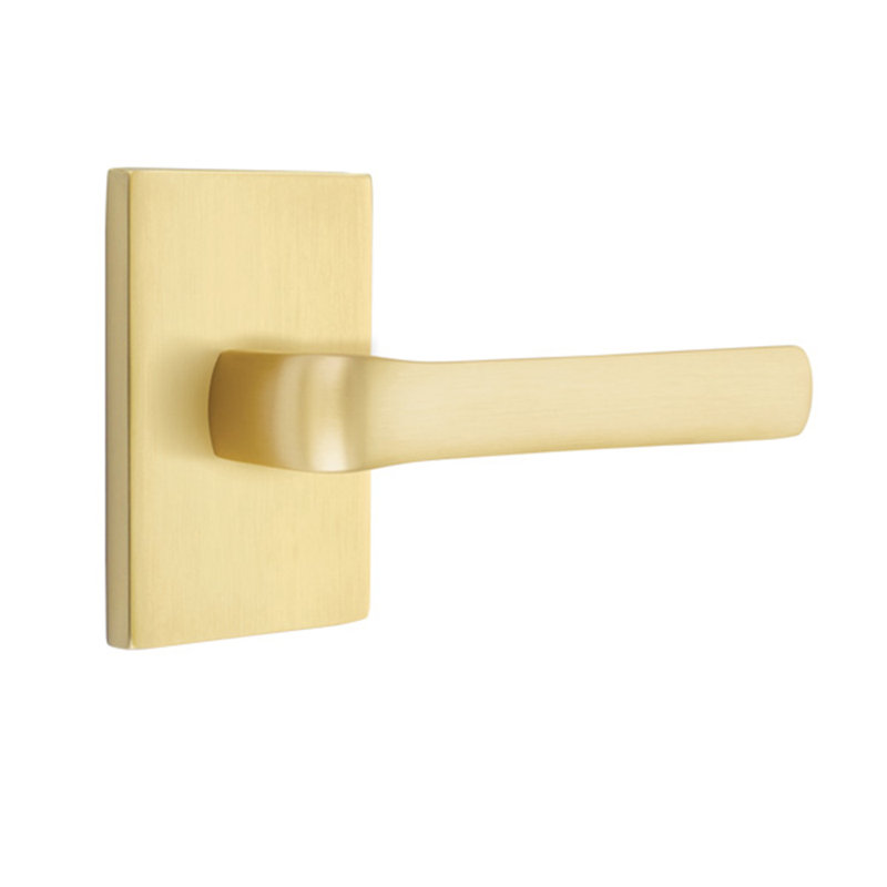 Emtek Passage Spencer Lever With Modern Rectangular Rose Wayfair
