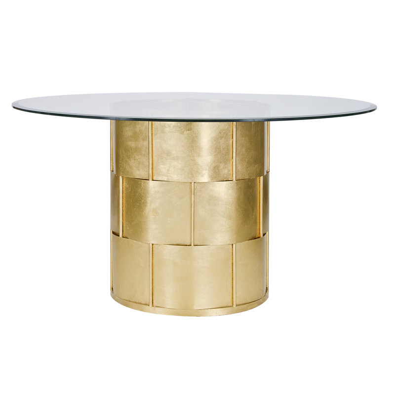 Worldsaway Basketweave Dining Table With Gl Top Wayfair Worldsaway Basketweave Dining Table