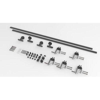 TShape U Bracket Bypass Track Barn Door Hardware Kit Vancleef Track Length 66 in
