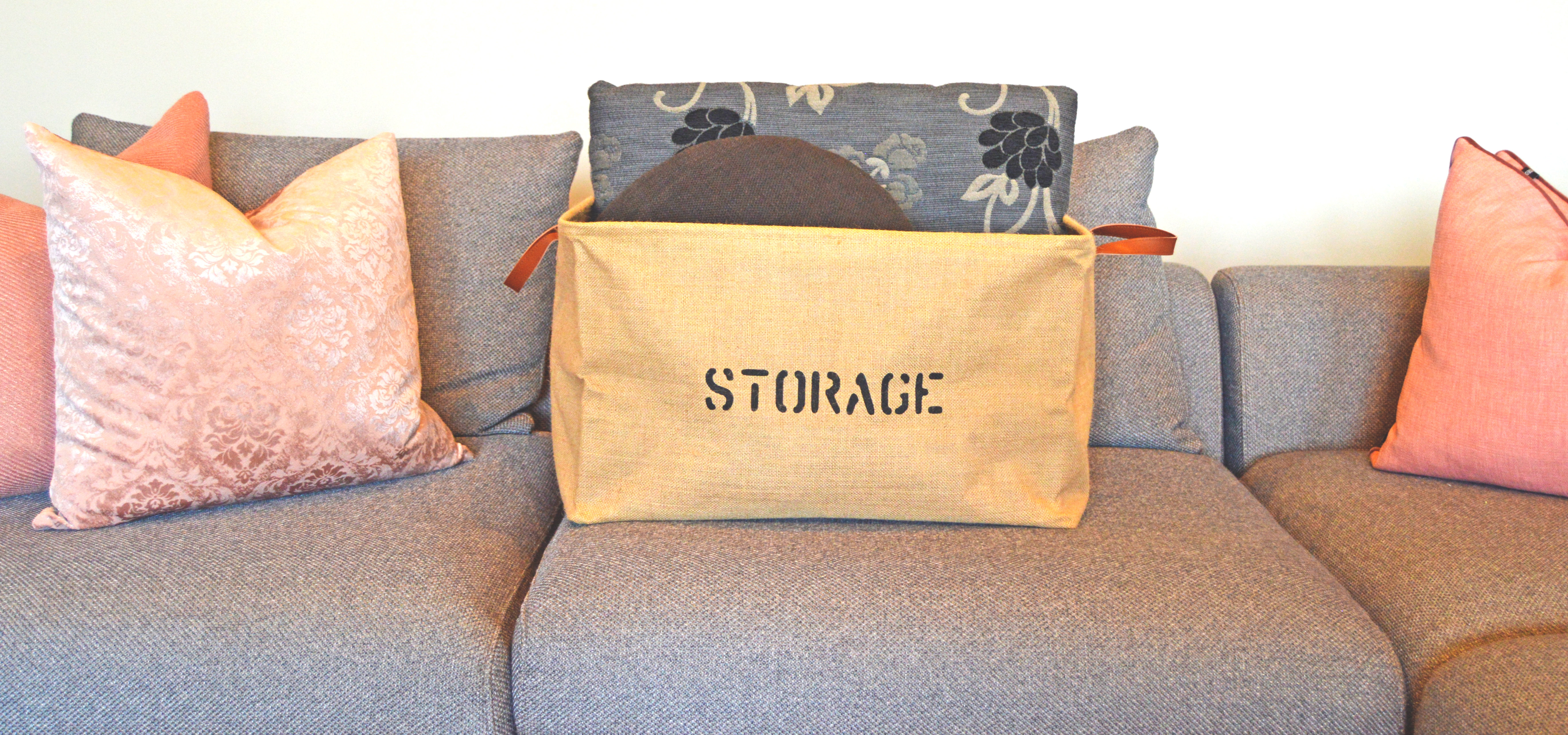 Gracie Oaks Jute Burlap Storage Fabric Basket Wayfair