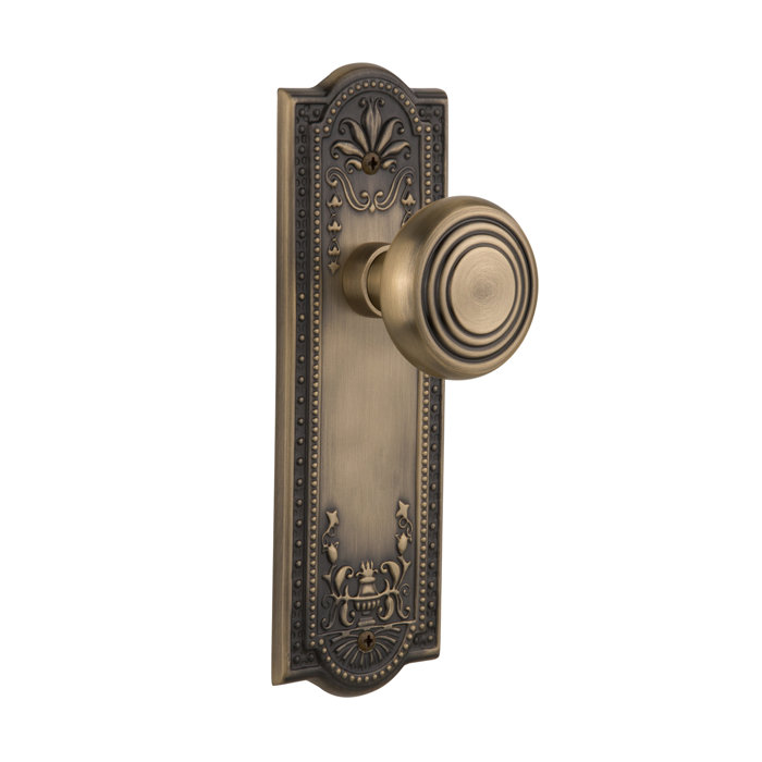 Deco Single Dummy Door Knob With Meadows Long Plate