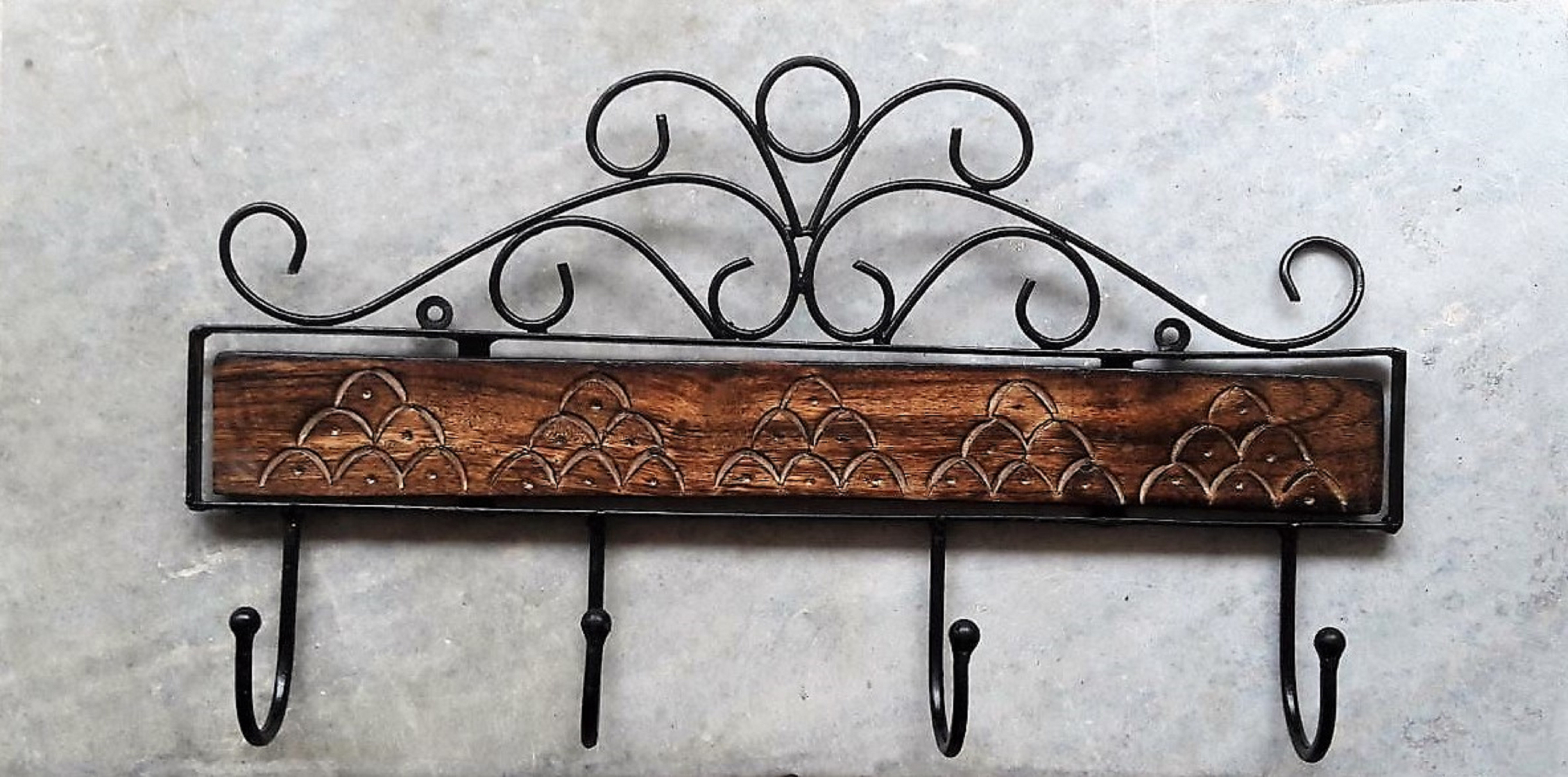 August Grove Petrick Wooden Wrought Iron Wall Mounted Coat Rack August Grove Petrick Wooden Wrought Iron Wall Mounted Coat Rack Wayfair