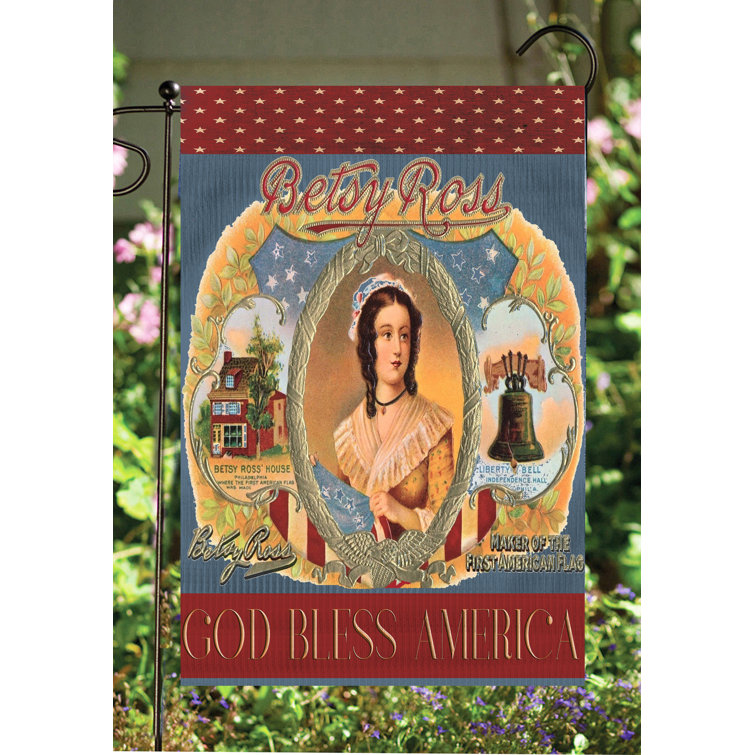 Betsy Ross Cigar Label 2-Sided Polyester 18 x 12 in. Garden Flag