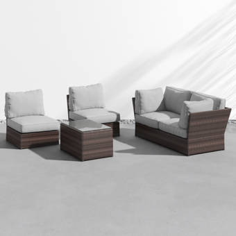 Jaclyn 5 Piece Sectional Seating Group With Cushions Reviews