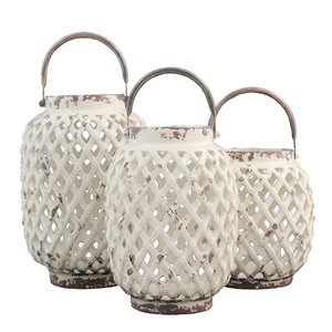 3 Piece Ceramic Lantern Set