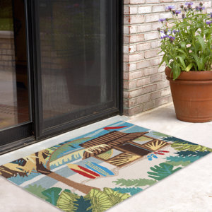 Cohee Tiki Hut Multi Indoor/Outdoor Area Rug