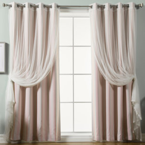 Baynton Striped Semi-Sheer Thermal Grommet Curtain Panels (Set of 2)