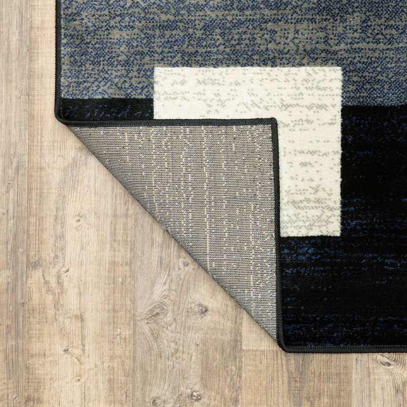 Taira Block Blue Gray Area Rug