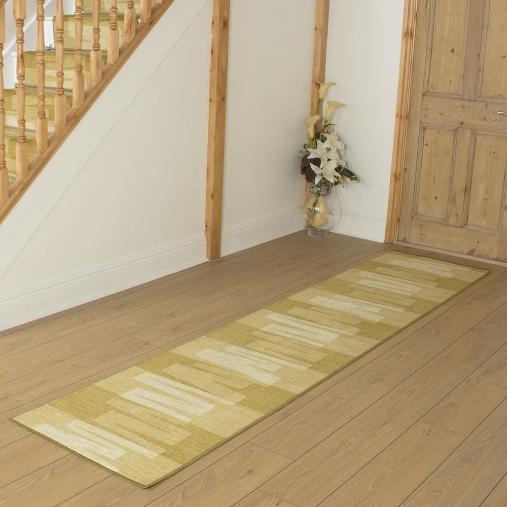 Angelique Looped/Hooked Green Hallway Runner Rug