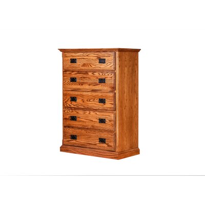 Bilodeau 5 Drawer Dresser Loon Peak Color Golden Oak