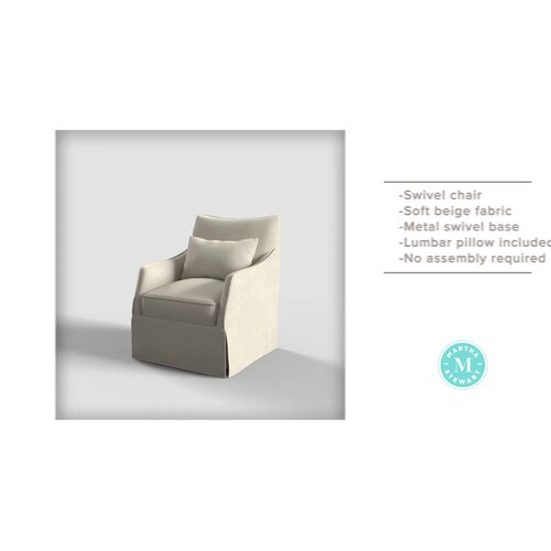 martha stewart london skirted swivel chair