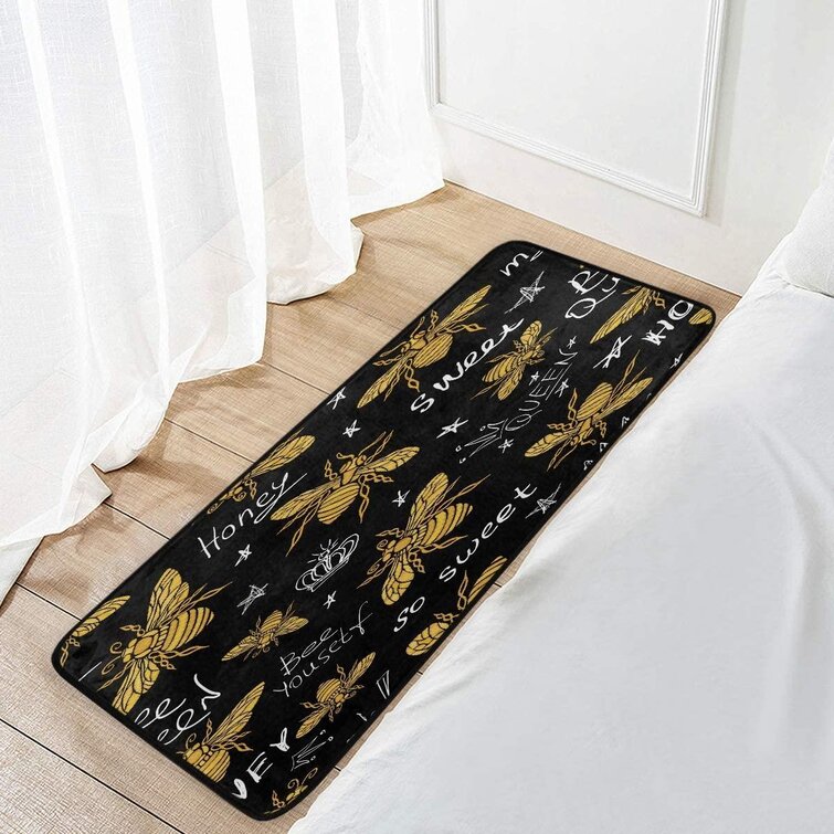 Cute Parrot Kitchen Rugs Absorbent Long Mat Nonskid Washable Carpet for Hall Foyer 39x20