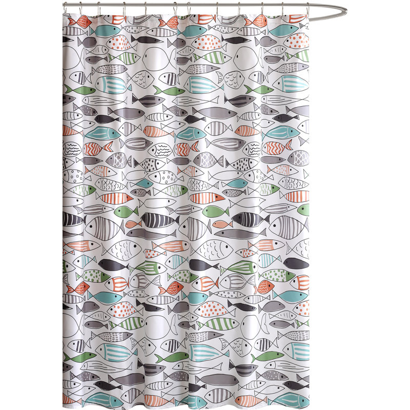 Beachcrest Home Ithaca Cotton Printed Single Shower Curtain