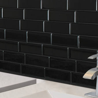 Smart Tiles Metro Nero 8 X 12 Gel L Stick Mosaic Tile Smart Tiles Metro Nero 8 X 12 Gel