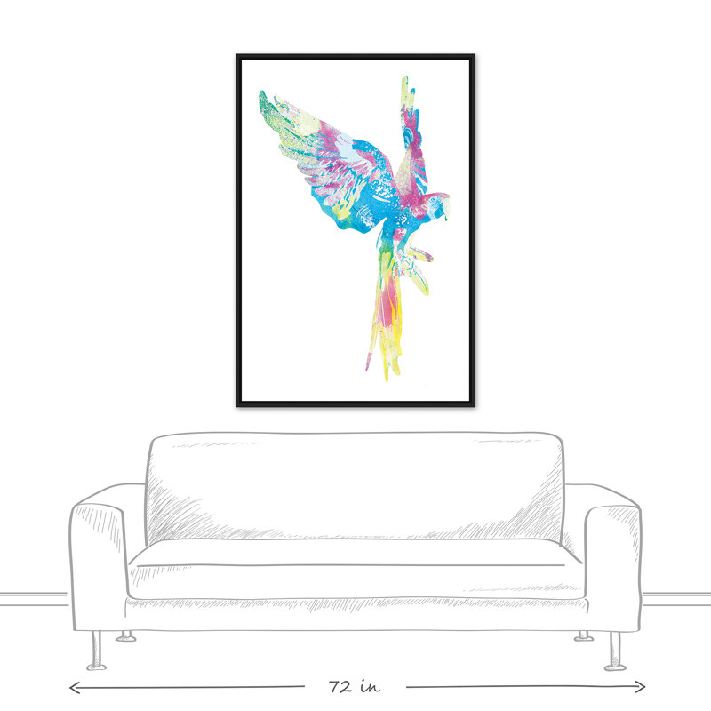 Ivy Bronx Colorful Parrot Framed Watercolor Painting Print On Canvas Wayfair