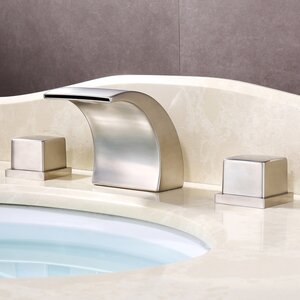 Wide-Spread Waterfall LED-Thermal Sink Faucet