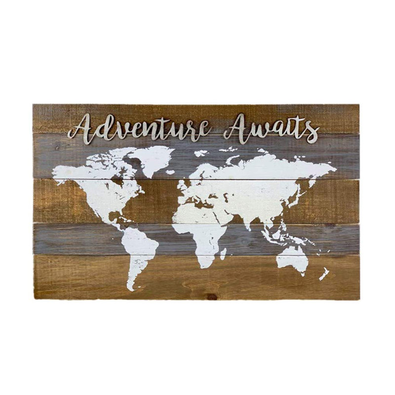gracie oaks world map adventure awaits plaque sign wall