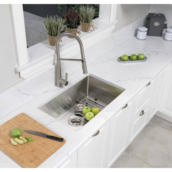 Stylish 30 L X 18 W Undermount Kitchen Sink With Grid And Basket Strainer Wayfair