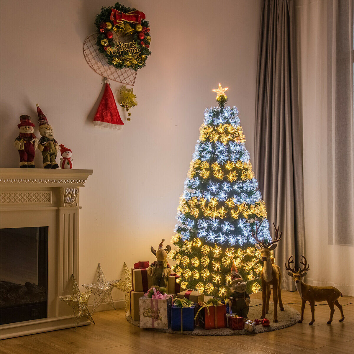LED Artificial Christmas Tree with Colour Changing Light fibres ёлка ёлки eлка 