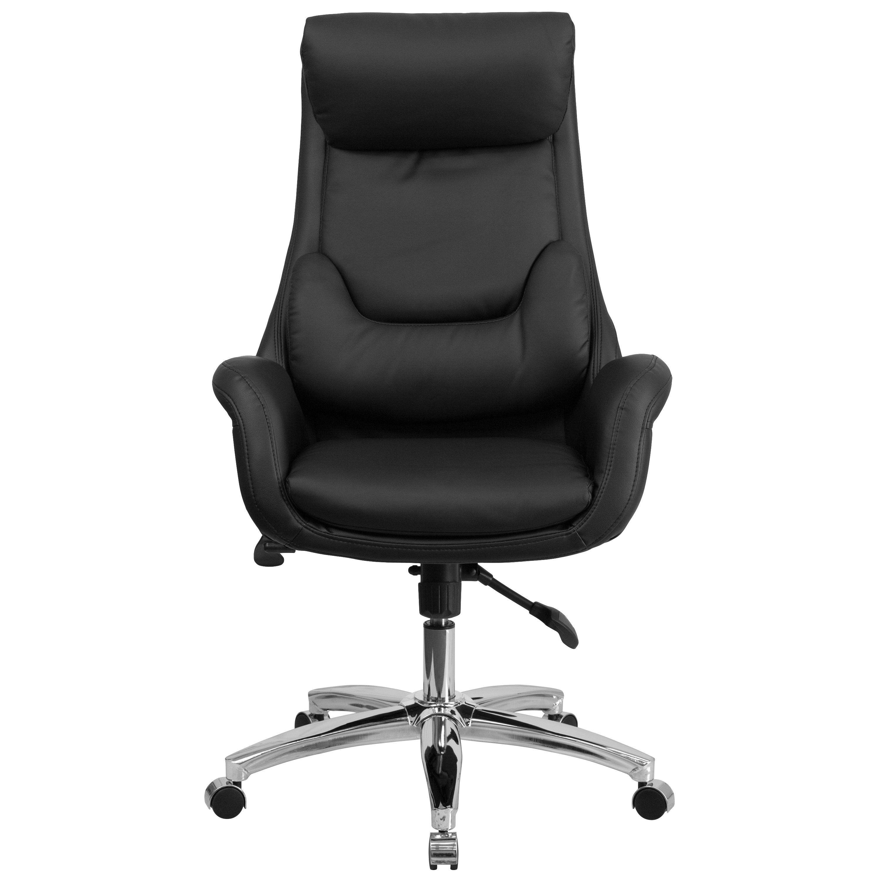 Symple Stuff High Back Black Swivel With Lumbar Pillow And Arms