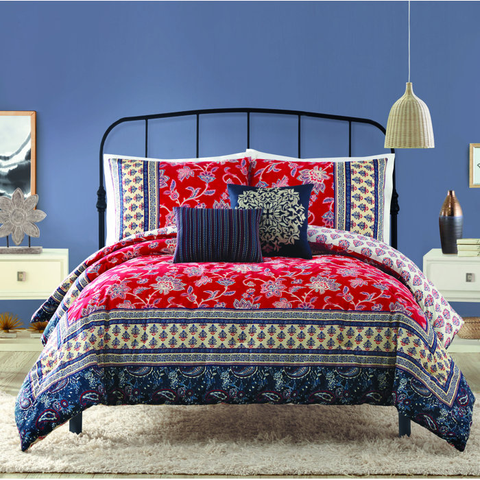 Hofer Cotton 5 Piece Reversible Comforter Set Hofer Cotton 5 Piece Reversible Comforter Set