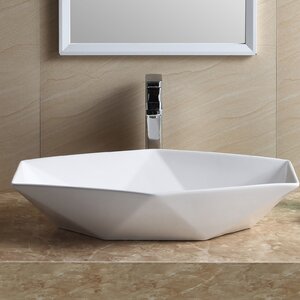 Modern Vitreous China Specialty Vessel Bathroom Sink