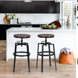 Martins Swivel Adjustable Height Bar Stool (Set of 2) by Williston Forge