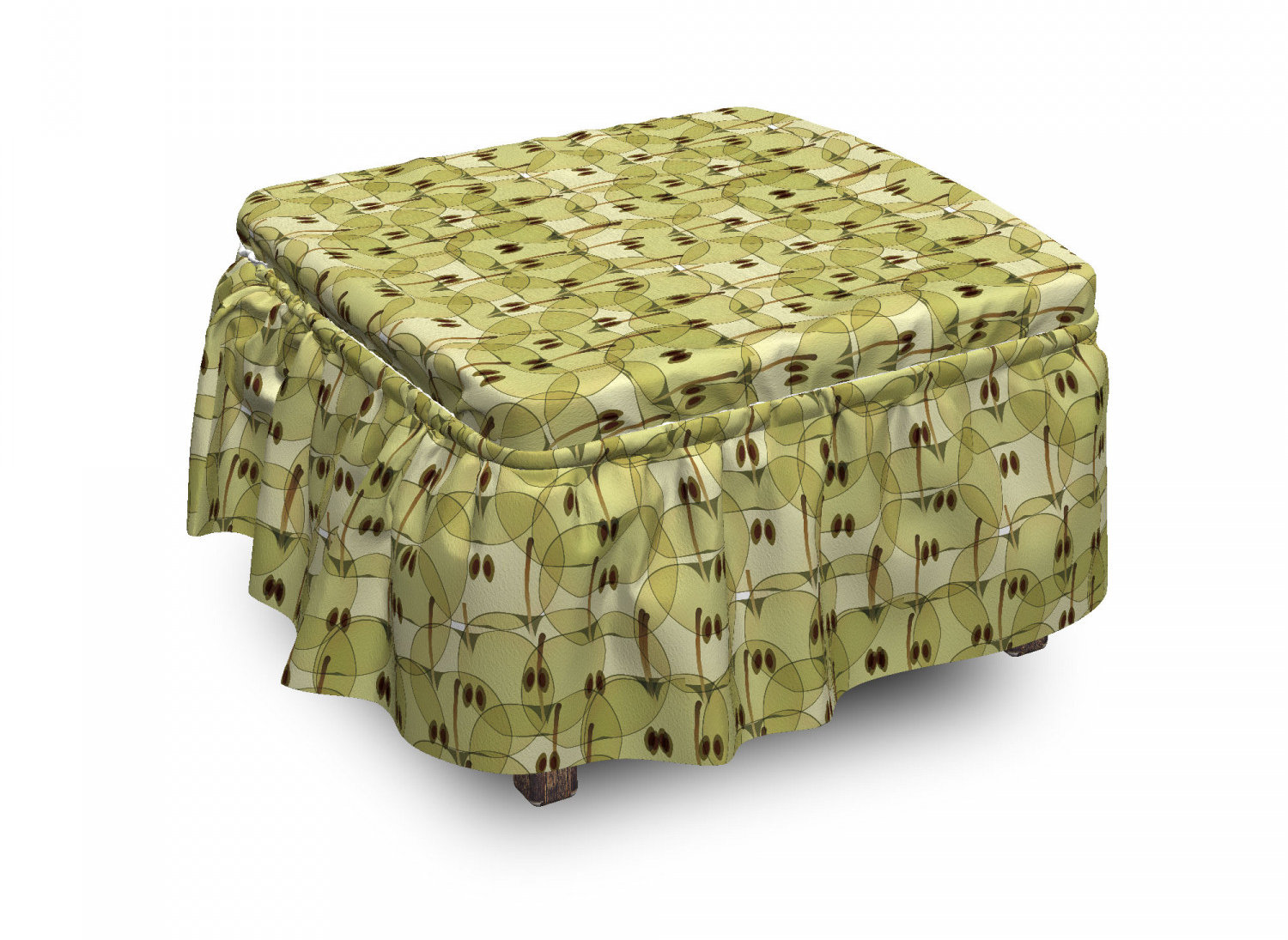 East Urban Home Apple Abstract Autumn Garden 2 Piece Box Cushion Ottoman Slipcover Set Wayfair
