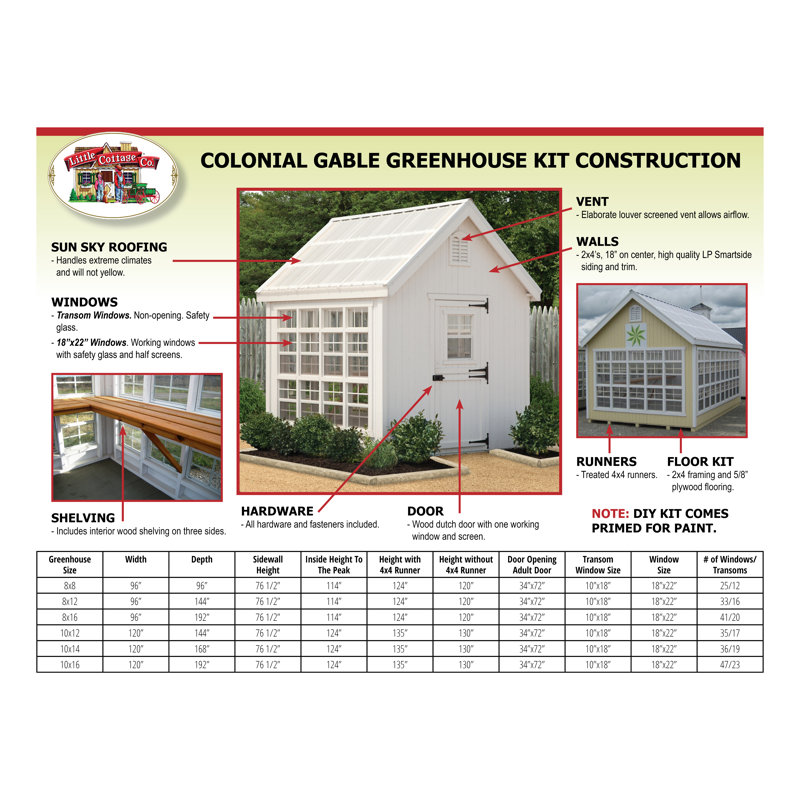 Little Cottage Company Colonial Gable 10 Ft W X 14 Ft D