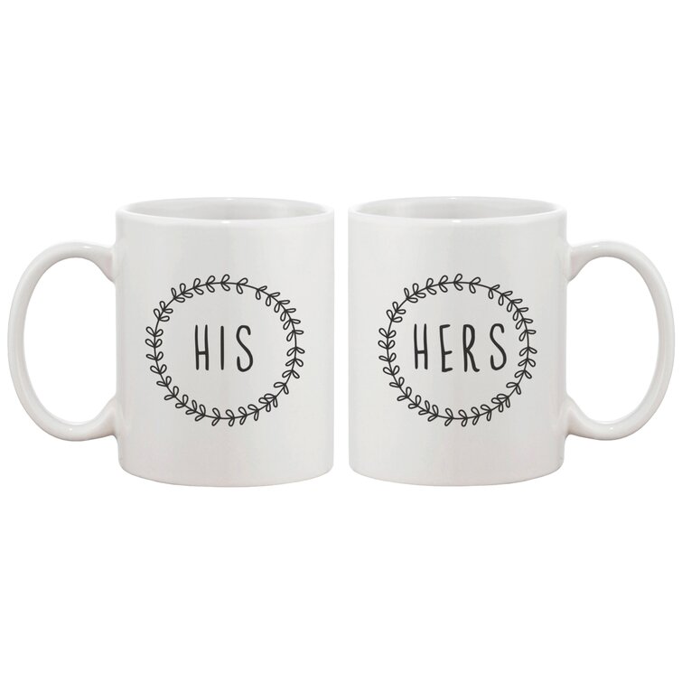 His and Hers Couple Matching 2 Piece Mug Set